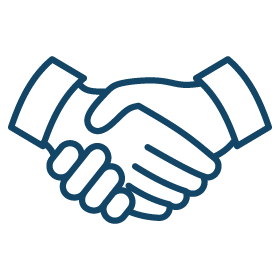 Handshake icon symbolising HR partnerships, collaboration, and trusted business support.